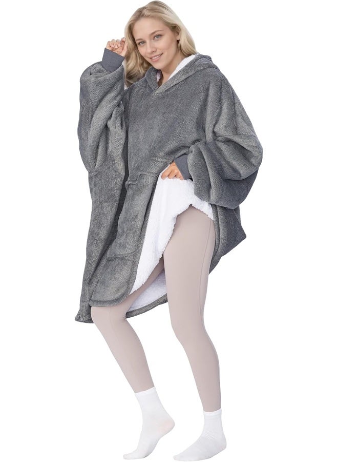 Tirrinia Tirrinia Oversized Blanket Hoodie, Wearable Fluffy Sherpa Blanket, Cozy Sweatshirt Blanket Gift for Adult Women Men Girlfriend - Image 2