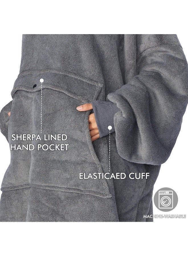 Tirrinia Tirrinia Oversized Blanket Hoodie, Wearable Fluffy Sherpa Blanket, Cozy Sweatshirt Blanket Gift for Adult Women Men Girlfriend - Image 4
