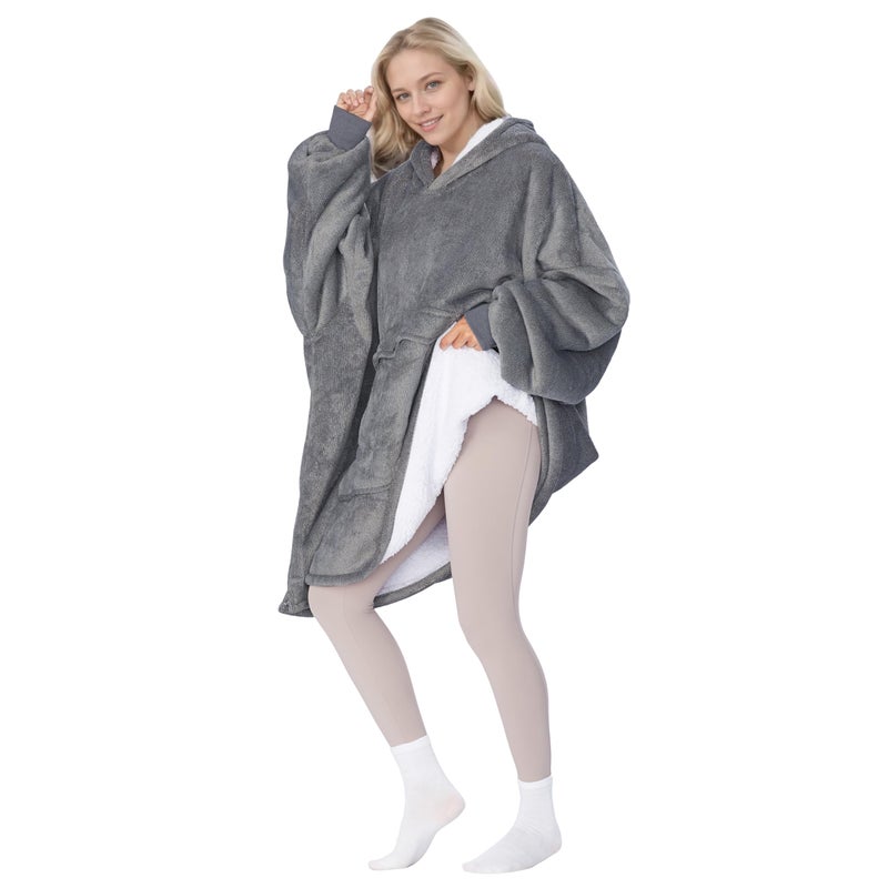 Tirrinia Oversized Blanket Hoodie, Wearable Fluffy Sherpa Blanket, Cozy Sweatshirt Blanket Gift for Adult Women Men Girlfriend - Image 2