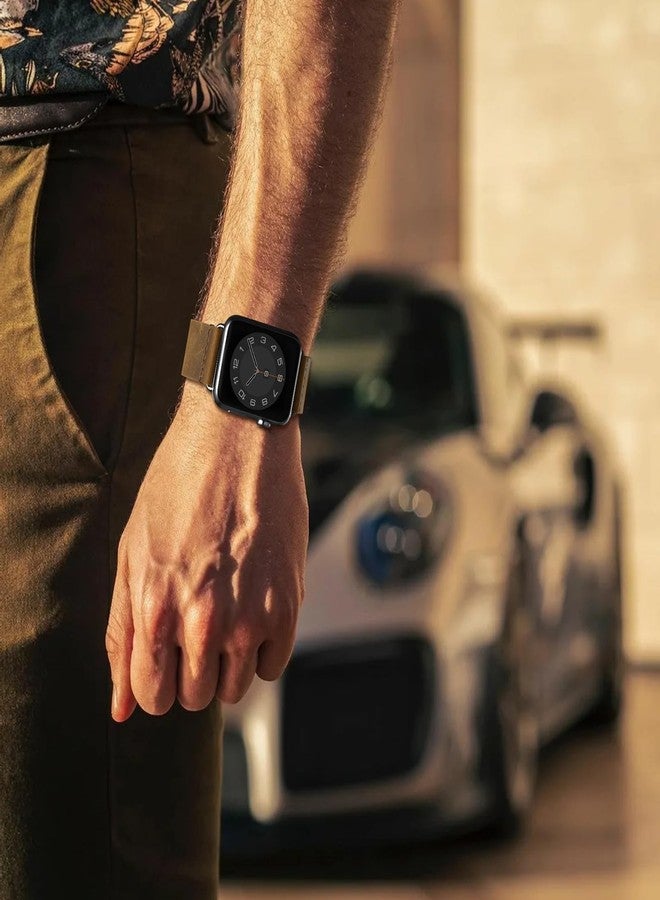 SUNFWR Vintage Leather Bands Compatible with Apple Watch Band 49mm 46mm 45mm 44mm 42mm-Series 3 2 1, Genuine Leather Retro Strap Compatible for Men Women iWatch Ultra SE Series 11 10 9 8 7 6 7 6 5 4(Brown/Black) - Image 5