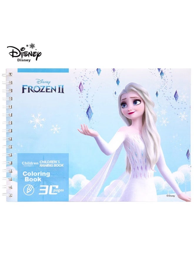 Disney Marker-specific Drawing Book, A4/30 Pages, Elsa Princess Children's Art Sketchbook, Thickened Anti-penetration, Frozen E0336f1 - Image 1