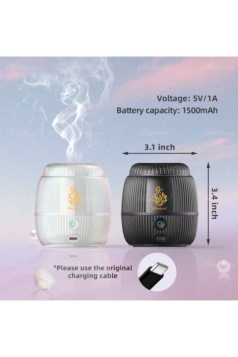 بخون أحدث مبخرة ذكية محمولة قابلة لإعادة الشحن عبر USB، حامل بخور كهربائي للسيارة، مبخرة بخور عربية - Image 5