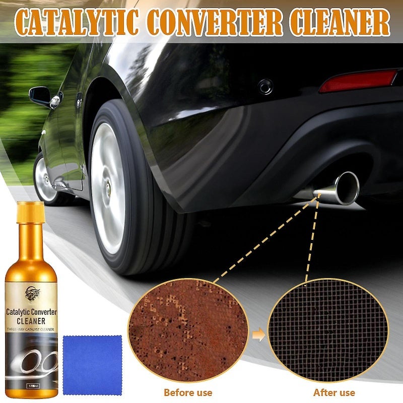 Catalytic Converter Cleaner: 50% Lower Hydrocarbon Emissions - Deep Clean Without Removal Engine Booster for Gasoline, Diesel, Flex-Fuel Vehicle Maintenance - Image 1