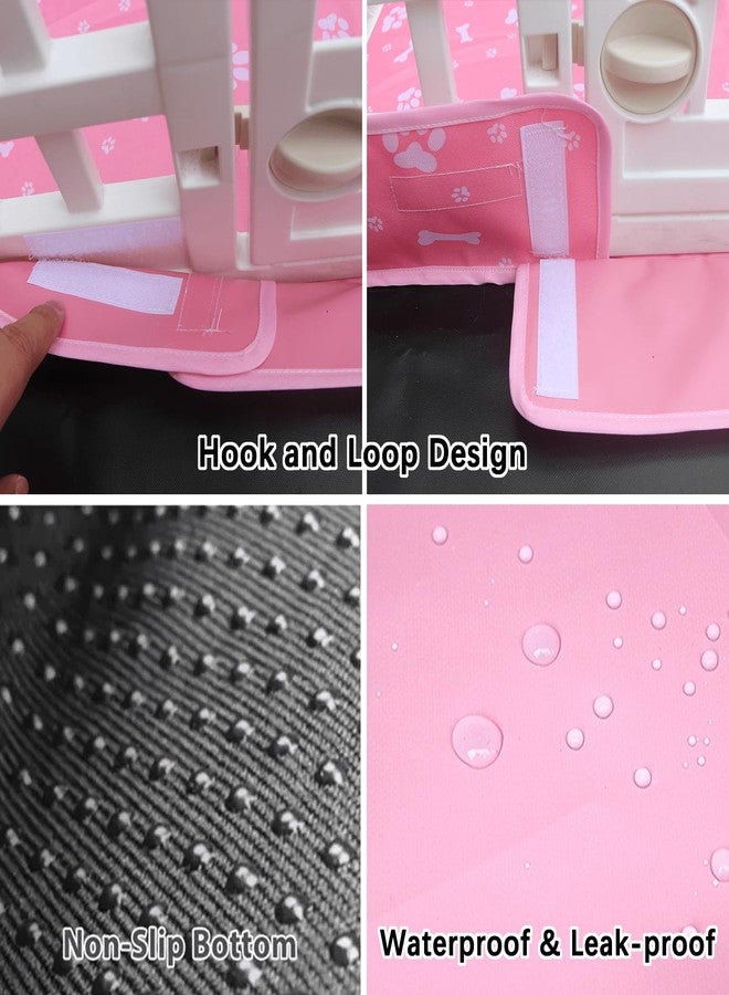 THINMUHAND Dog Playpen Bottom Pad Fits for 36 Inch 4 Panels Exercise Pet Playpen, Dog Crate Pad Puppy Playpen Pad, Hoop and Loop Design (Note: Playpen Not Included). -Pink - Image 3