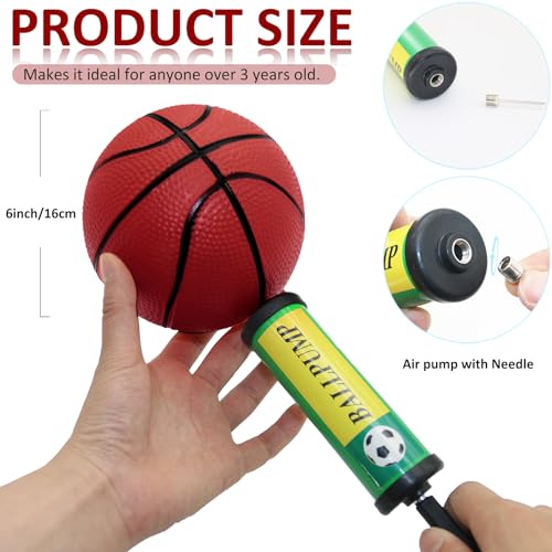 Oleitodh 40Pcs 6 Inflatable Mini Basketball Balls Bulk Inflatable Small Basketball Set PVC Small Basketballs for Over The Door Hoop Games Party Favors Indoor Outdoor Play Adults Kids Pool Beach - Image 5