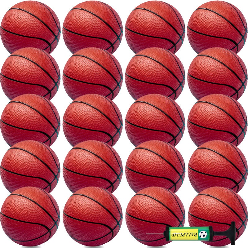Oleitodh 40Pcs 6 Inflatable Mini Basketball Balls Bulk Inflatable Small Basketball Set PVC Small Basketballs for Over The Door Hoop Games Party Favors Indoor Outdoor Play Adults Kids Pool Beach - Image 4