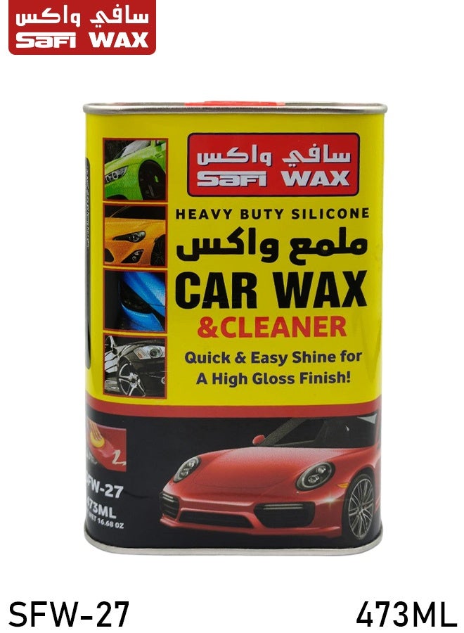 Safi Wax SFW-27 Car Wax & Cleaner 473ml Heavy Duty Silicone Car Polish High Gloss Paint Restorer Removes Light Dirt, Oxidation, Swirl Marks Quick & Easy Shine Safe for Car, Bike, SUV, Truck, Boat Gloss Protection for All Paint Finishes - Image 1