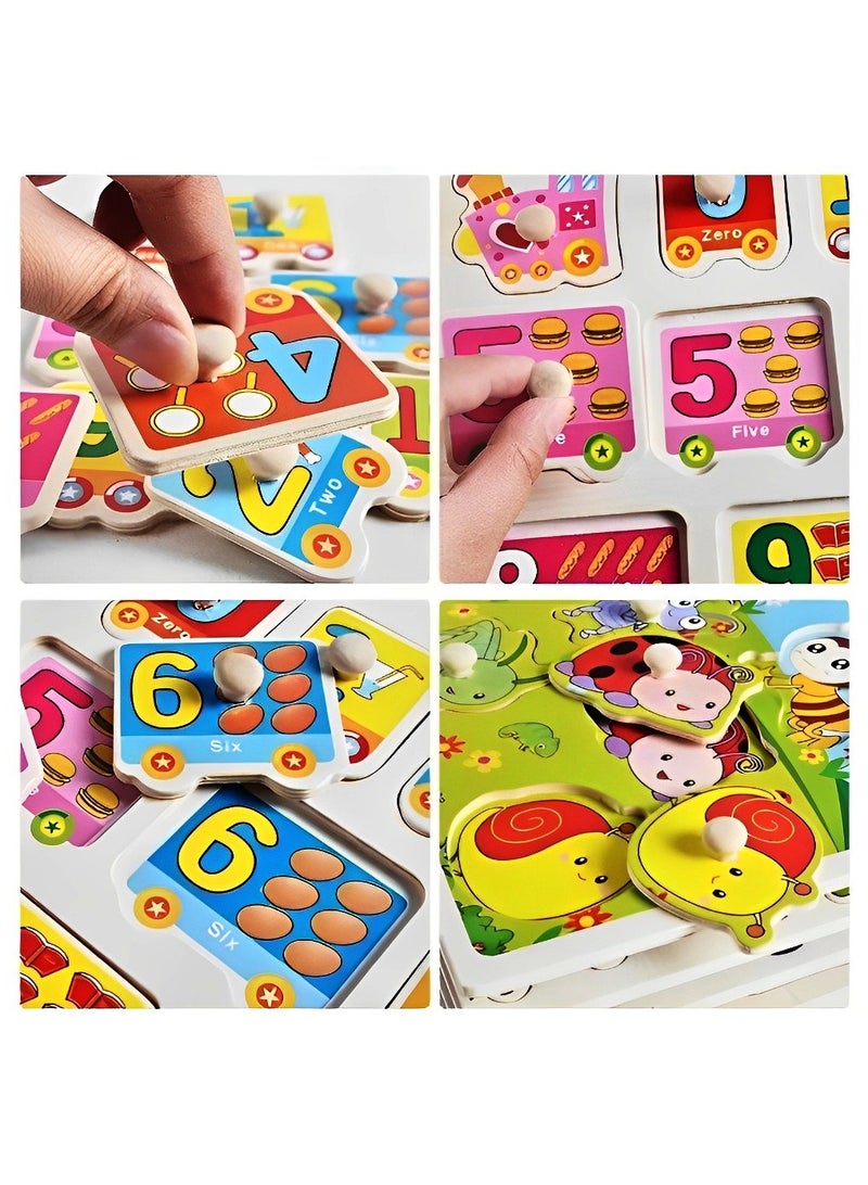 Pairing Maze & Assemble Wooden Puzzles for Toddlers, Jigsaw Shape Matching, Teacher Parents Early Learning Support Tools, Montessori Motor Skill Development Toys (Wild Animals 3 Pattern)  - Image 3