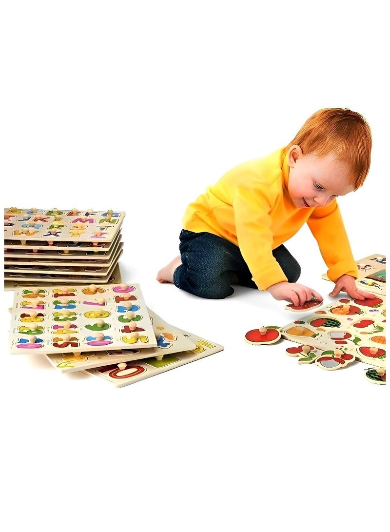 Pairing Maze & Assemble Wooden Puzzles for Toddlers, Jigsaw Shape Matching, Teacher Parents Early Learning Support Tools, Montessori Motor Skill Development Toys (Wild Animals 3 Pattern)  - Image 4
