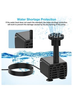 SYOSI Solar Fountain Pump with Panel, 6.5W Solar Water Pump Floating Fountain Built-in 1500mAh Battery, with 6 Nozzles, for Bird Bath, Fish Tank, Pond Garden Patio Decoration Solar Aerator Pump  - Image 5