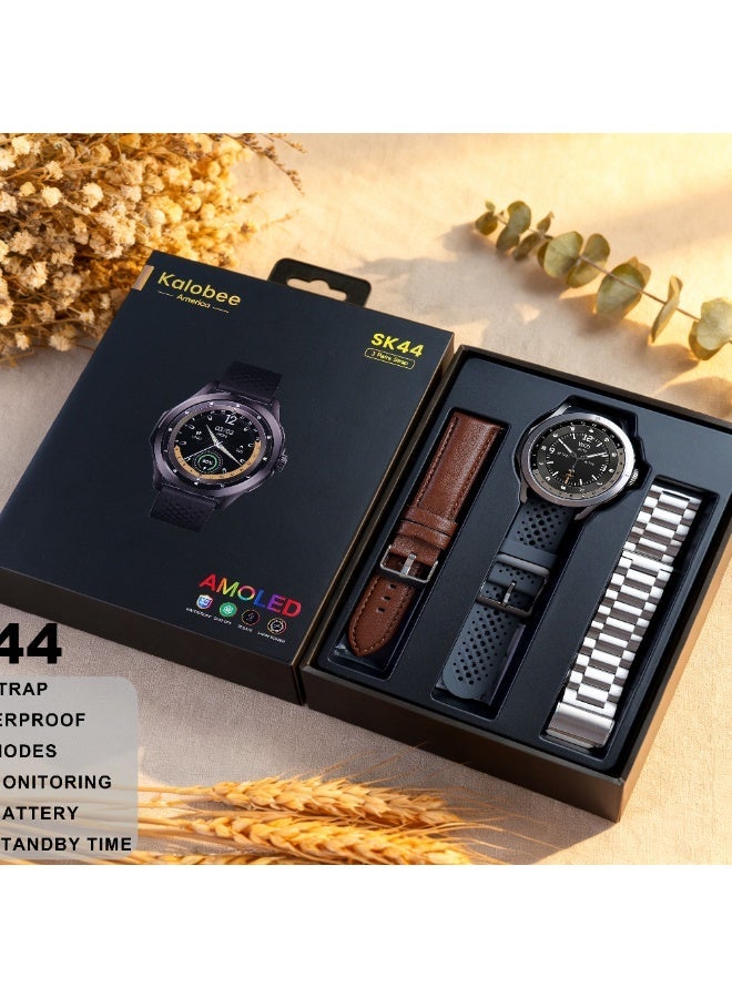 Kalobee SK44 Smartwatch AMOLED Display, ECG Monitoring, Emotion & Fatigue Detection, Heart Rate & SpO2 Tracking, Uric Acid & Lipid Monitoring, Bluetooth Calling, Multi Sports Modes, Waterproof, Long Battery Life - Image 2