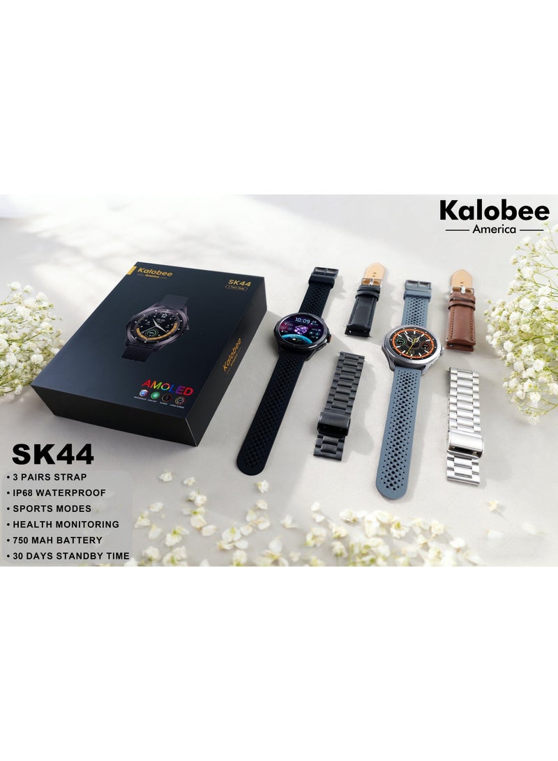 Kalobee SK44 Smartwatch AMOLED Display, ECG Monitoring, Emotion & Fatigue Detection, Heart Rate & SpO2 Tracking, Uric Acid & Lipid Monitoring, Bluetooth Calling, Multi Sports Modes, Waterproof, Long Battery Life - Image 5