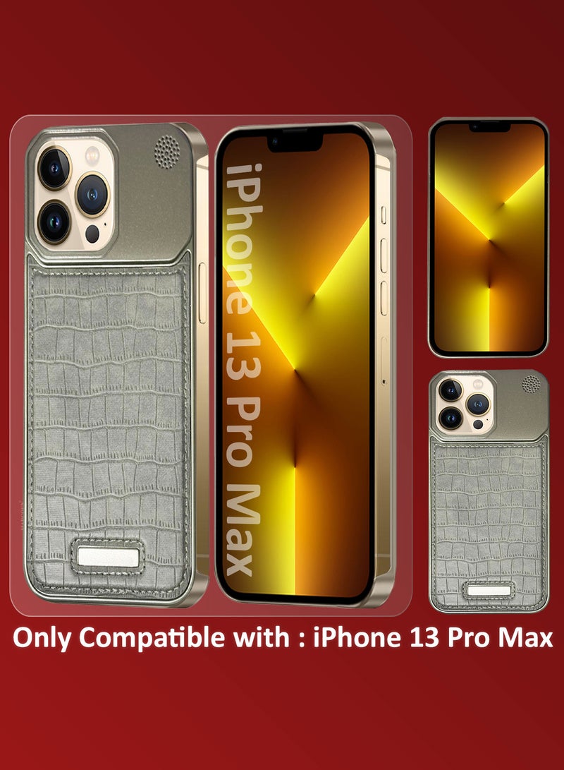 CATANES iPhone 13 Pro Max Case Leather Metal Design, Slim Lightweight Minimalist Cover - Image 2