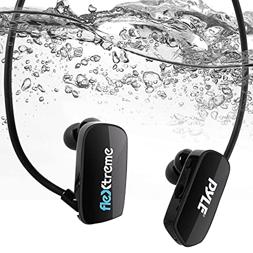 Pyle MP3 Player Bluetooth Headphone - Waterproof Swim IPX8 Flexible Wrap-Around Style Headphones Built-in Rechargeable Battery Bluetooth w/ 8GB Flash Memory & Replacement Earbuds - PSWP28BK Black - Image 4