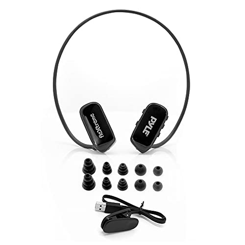 Pyle MP3 Player Bluetooth Headphone - Waterproof Swim IPX8 Flexible Wrap-Around Style Headphones Built-in Rechargeable Battery Bluetooth w/ 8GB Flash Memory & Replacement Earbuds - PSWP28BK Black - Image 3