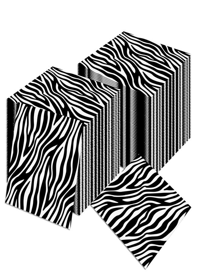 BHNACIER 40Pcs Zebra Print Paper Napkins Zebra Party Napkins Jungle Animals Napkin Birthday Themed Party Supplies Jungle Animals Disposable Paper Napkin for Jungle Animals Parties, Safari Animal Party Pack - Image 5