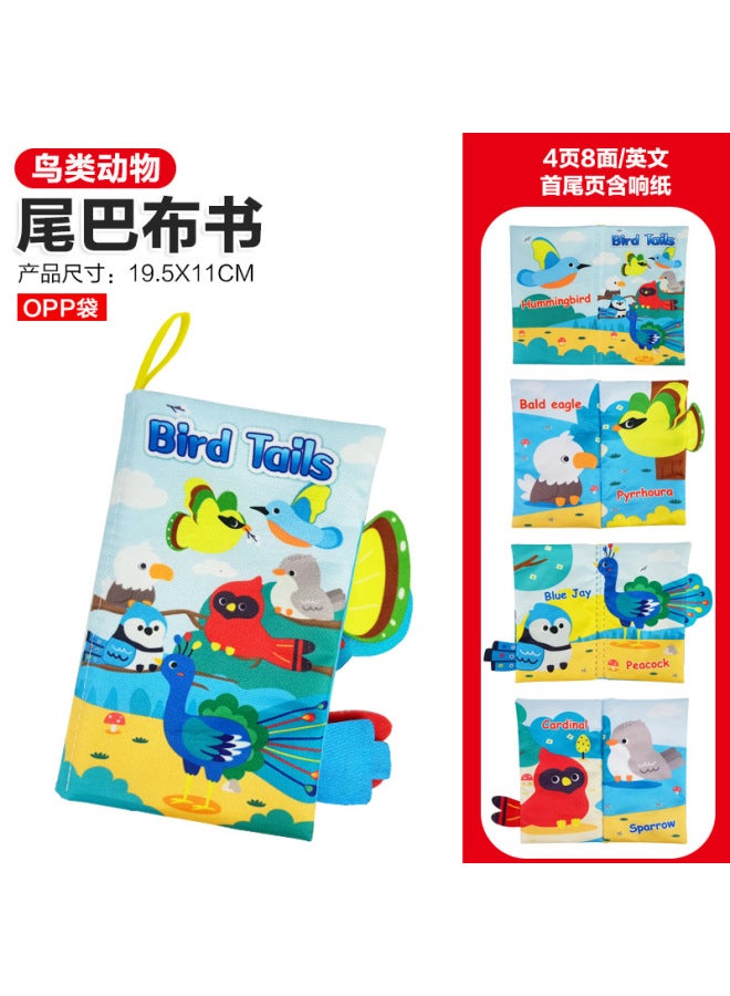 Children's Tail Cloth Book Educational Toy Book Tearable Baby Cloth Book Ringing Paper Enlightenment Book Toy - Image 1
