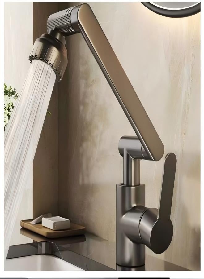 Washbasin hot and cold water faucet, universal rotating pressure-increasing dual-speed water outlet kitchen sink faucet
