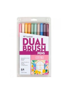 Tombow Tombow 56216 Dual Brush Pen Art Markers, Cottage, 10-Pack. Blendable, Brush and Fine Tip Markers  - Image 1
