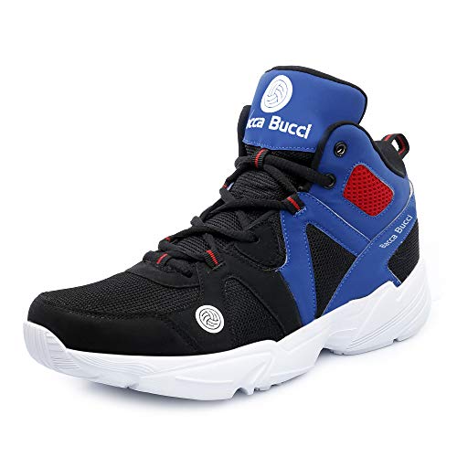 Bacca Bucci® Men's Caper High Top Men Sneakers with Anti Slip Sole & Breathable Upper- Blue/Black, Size UK8 - Image 1