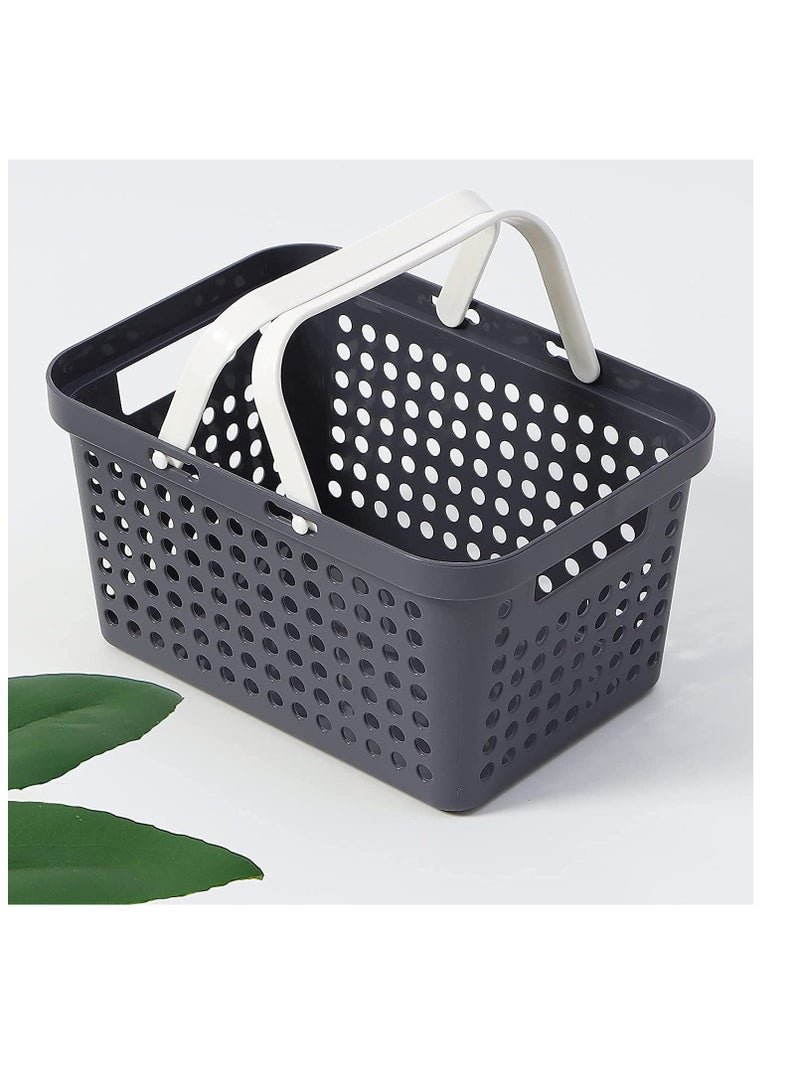 SYOSI Plastic Portable Storage Organizer CaddyPortable Shower Caddy Tote Portable Storage Bins with HandlesCleaning Caddy for BathroomCollege DormKitchenBedroom deep blue Small - Image 4