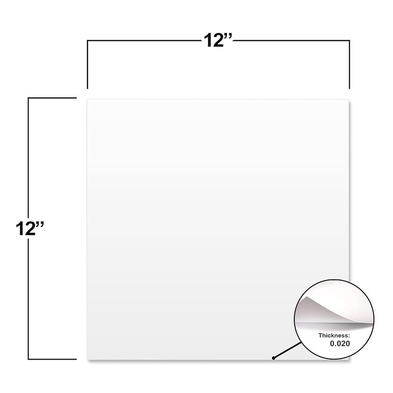 MEGA FORMAT White Polystyrene Flexible Plastic Board Sheet 12" x 12" (.020 Thick) Styrene Sheet, Ideal for Modeling Projects, Displays, Plastic Sheets for Crafts, Styrene Sheets Durable Plastic Sheet (5-Pack) - Image 2