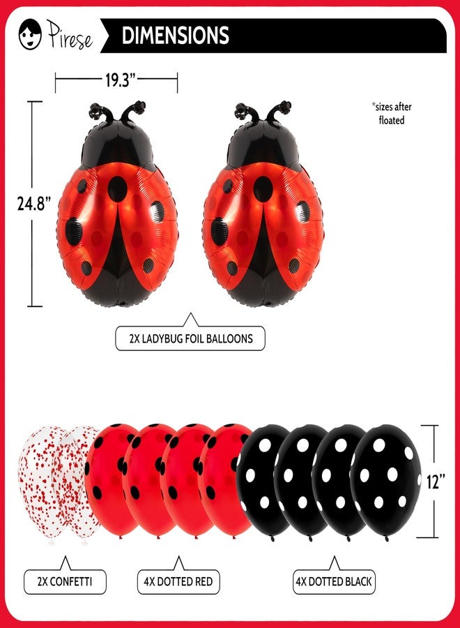 Pirese Ladybug Birthday Decorations, Ladybug Party Banner with Balloons, Pre-Strung Happy Birthday Decor Kit - Image 4