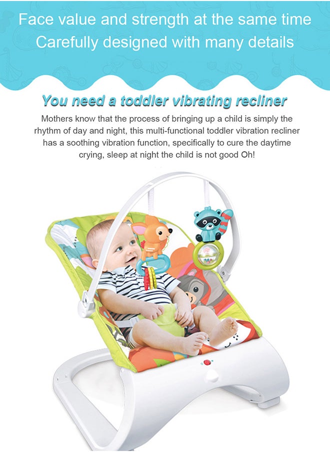 MaBaby Vibrating Infant Baby Rocker Swing, Multifunctional Baby Bouncer Chair With Interactive Toy Rack And Music  - Image 2