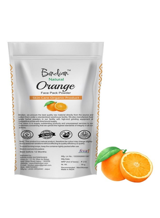 Bindian مسحوق قشر البرتقال الهندي للرجال والنساء | مسحوق قناع الوجه الطبيعي (50 جرام) - Image 1