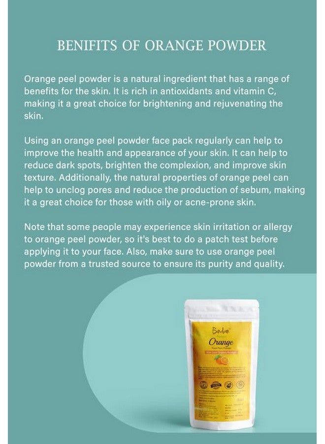 Bindian مسحوق قشر البرتقال الهندي للرجال والنساء | مسحوق قناع الوجه الطبيعي (50 جرام) - Image 4