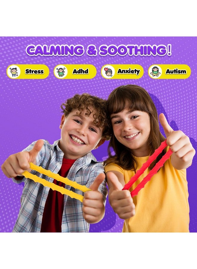 SMALL FISH Sensory Fidget Toys for Kids Adults - 8 Pack Stretchy Fidget Bracelet | Texture & Calming Autism Sensory Toys for Special Needs Autistic Children | Calm Down Toy for Toddler Girls Boys - Image 5