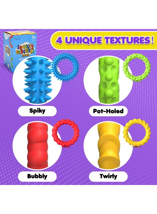 SMALL FISH Sensory Fidget Toys for Kids Adults - 8 Pack Stretchy Fidget Bracelet | Texture & Calming Autism Sensory Toys for Special Needs Autistic Children | Calm Down Toy for Toddler Girls Boys - Image 4