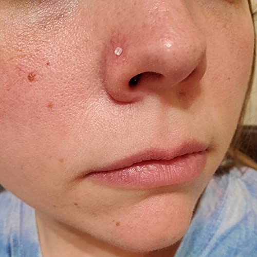 MODRSA Clear Nose Rings Studs Nose Retainer Flexible L-Shape Nose Bone Pin Screw Nostril Piercing Retainer for Work Surgery Round and Flat Top 18g - Image 4