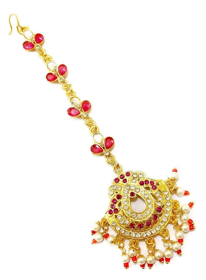 SMARNN Gold Plated Mang tikka For Women Girls - Image 1