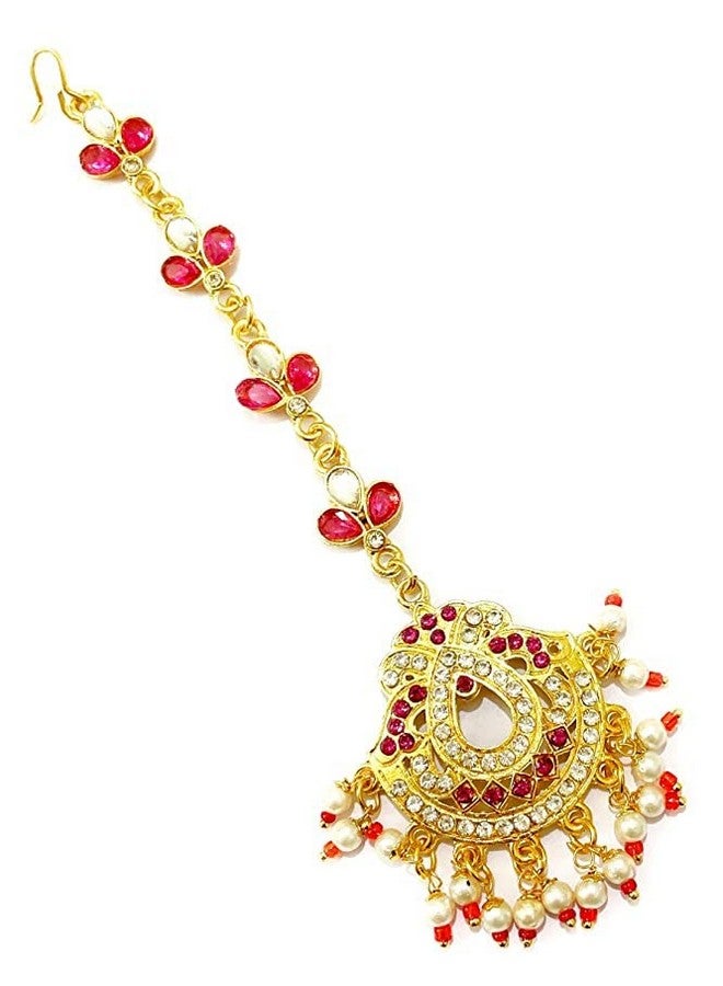 SMARNN Gold Plated Mang tikka For Women Girls - Image 3