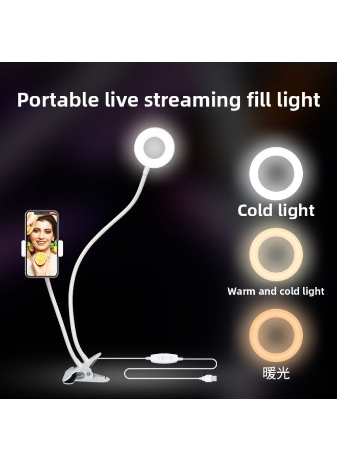 Generic Multi-function Live Fill Light 3.5 Inch 9cm Desktop Clip-on Two-in-one Ring Light Led Light Live-Light Source Color:Black (code: ALD000003)  - Image 1