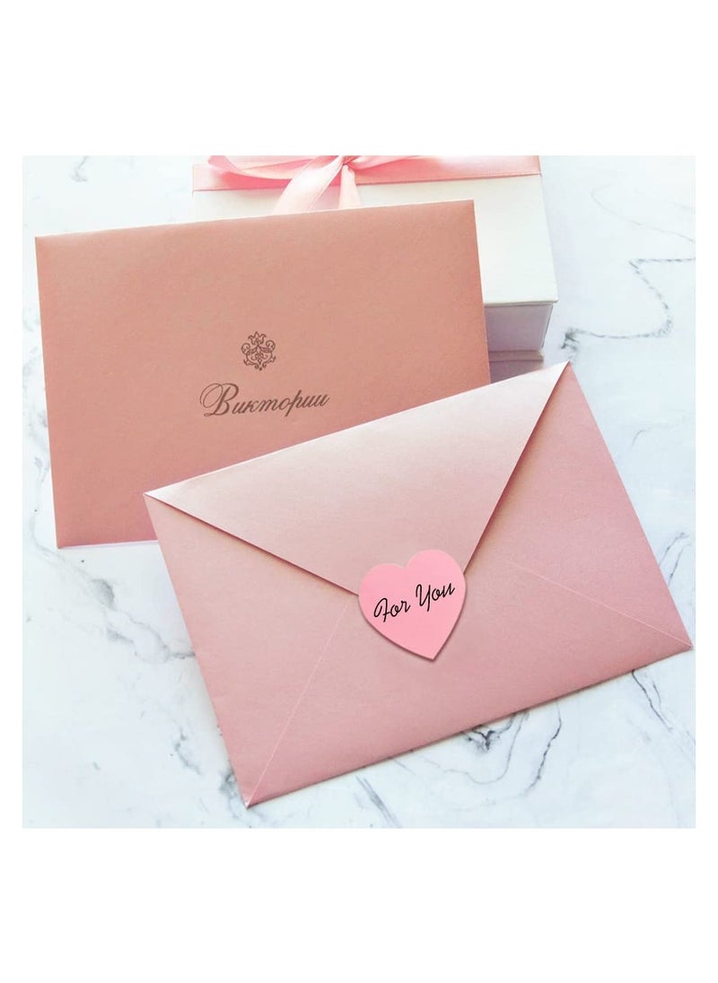 Generic - 1500 Labels Pink Heart Stickers 1 inch Heart Coding Shape Paper Labels for Wedding Anniversaries Invitation Envelopes C ute Decals for Water Bottle Packaging3 Pcs/500 Per Roll - Image 1