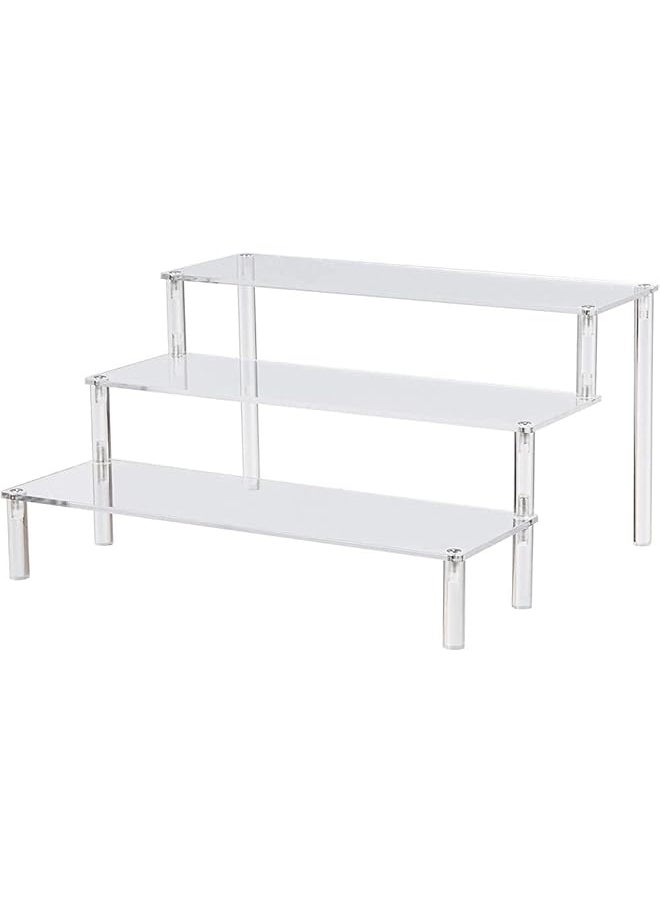 erorex Clear Acrylic Display Stand 3 Tier Perfume Display Stand 3 Tier Cupcake Display Risers Steps Acrylic Riser Display Shelf For Organizer And Decoration A  - Image 1