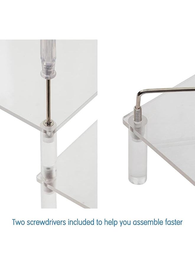 erorex Clear Acrylic Display Stand 3 Tier Perfume Display Stand 3 Tier Cupcake Display Risers Steps Acrylic Riser Display Shelf For Organizer And Decoration A  - Image 4