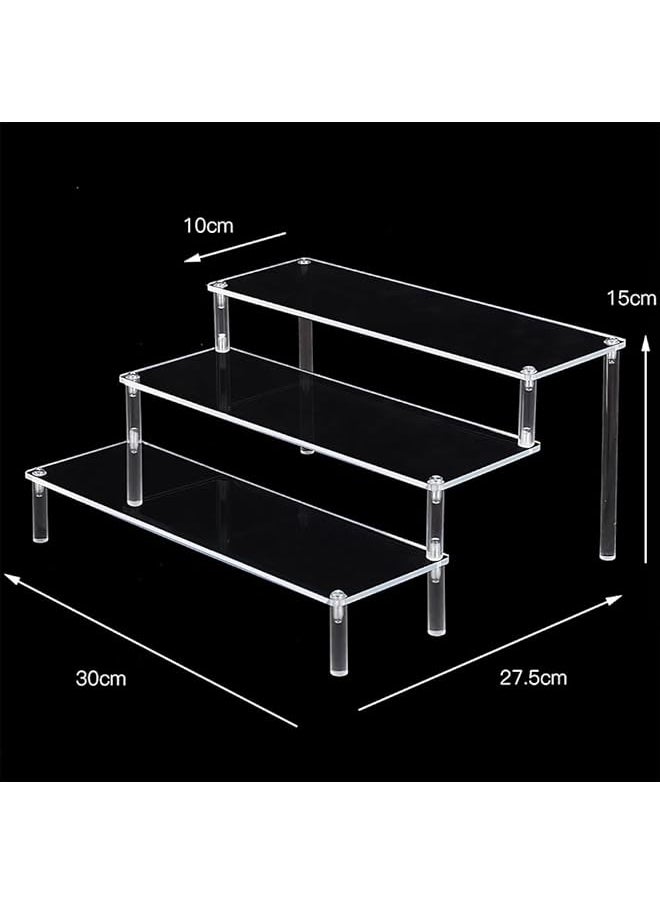 erorex Clear Acrylic Display Stand 3 Tier Perfume Display Stand 3 Tier Cupcake Display Risers Steps Acrylic Riser Display Shelf For Organizer And Decoration A  - Image 5