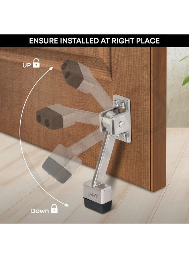 LAPO Premium 5-Inch Rubber Door Stopper with Screw | Heavy Duty Wooden Door Stopper for Home, Office, Hotel | Matt Finish | Strong Grip Door Holder for All Surfaces (Pack of 1) - Image 5