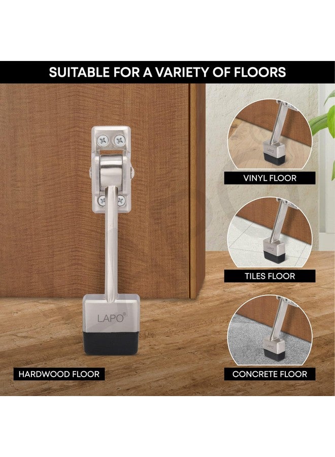 LAPO Premium 5-Inch Rubber Door Stopper with Screw | Heavy Duty Wooden Door Stopper for Home, Office, Hotel | Matt Finish | Strong Grip Door Holder for All Surfaces (Pack of 1) - Image 3