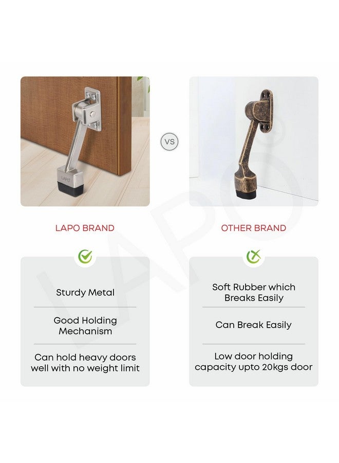 LAPO Premium 5-Inch Rubber Door Stopper with Screw | Heavy Duty Wooden Door Stopper for Home, Office, Hotel | Matt Finish | Strong Grip Door Holder for All Surfaces (Pack of 1) - Image 4