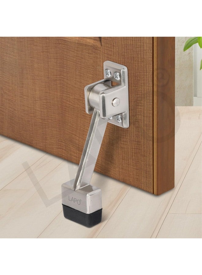 LAPO Premium 5-Inch Rubber Door Stopper with Screw | Heavy Duty Wooden Door Stopper for Home, Office, Hotel | Matt Finish | Strong Grip Door Holder for All Surfaces (Pack of 1) - Image 1