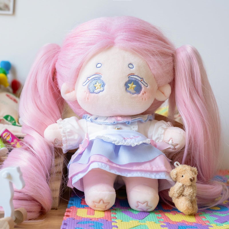 CALEMBOU Plush Doll, 20cm Cute Cotton Doll with Skeleton, Anime Plushies Soft Stuffed Dress Up Dolls, Kawaii Plush Toys Gift Come with Doll Clothes (Doll&Clothes-Maybe-Pink) - Image 4
