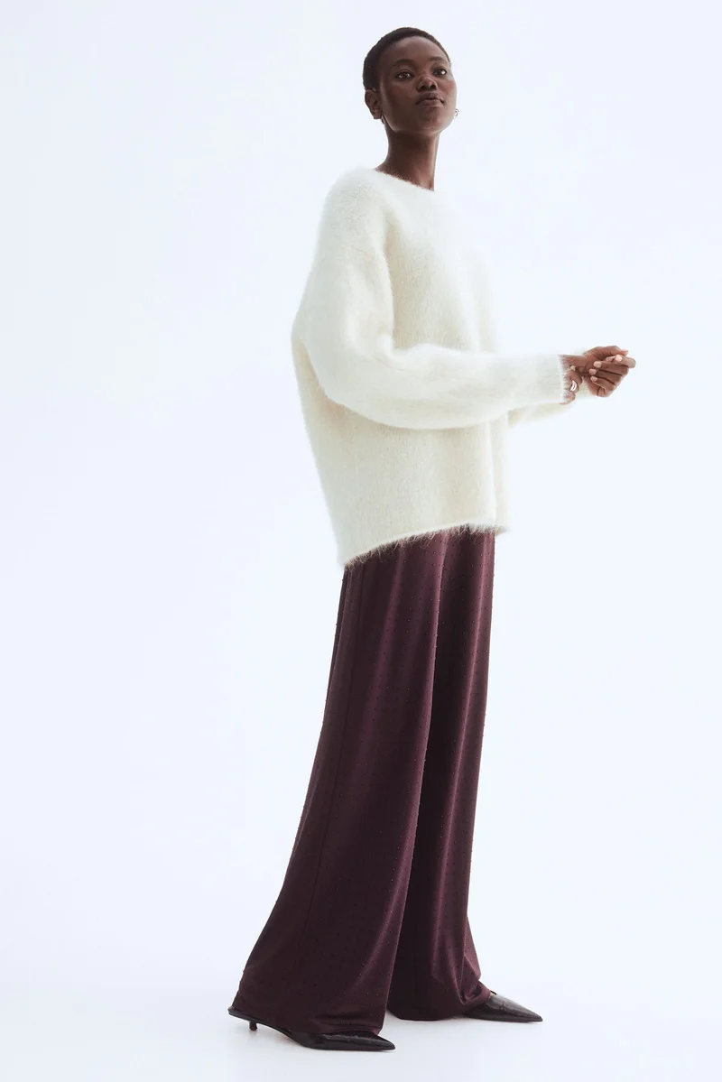 H&M Rhinestone-embellished jersey trousers