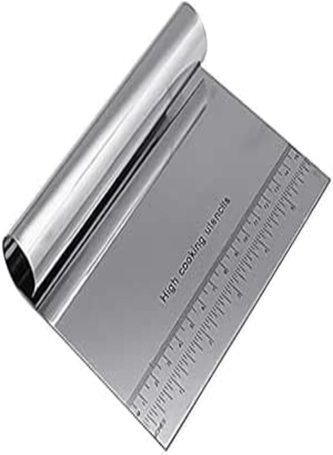 Spaceshoop kitchen Stainless Steel Smoother Edge Cake Scraper Pizza Dough Scraper Cutter Kitchen Flour Pastry Icecream Cake Tool