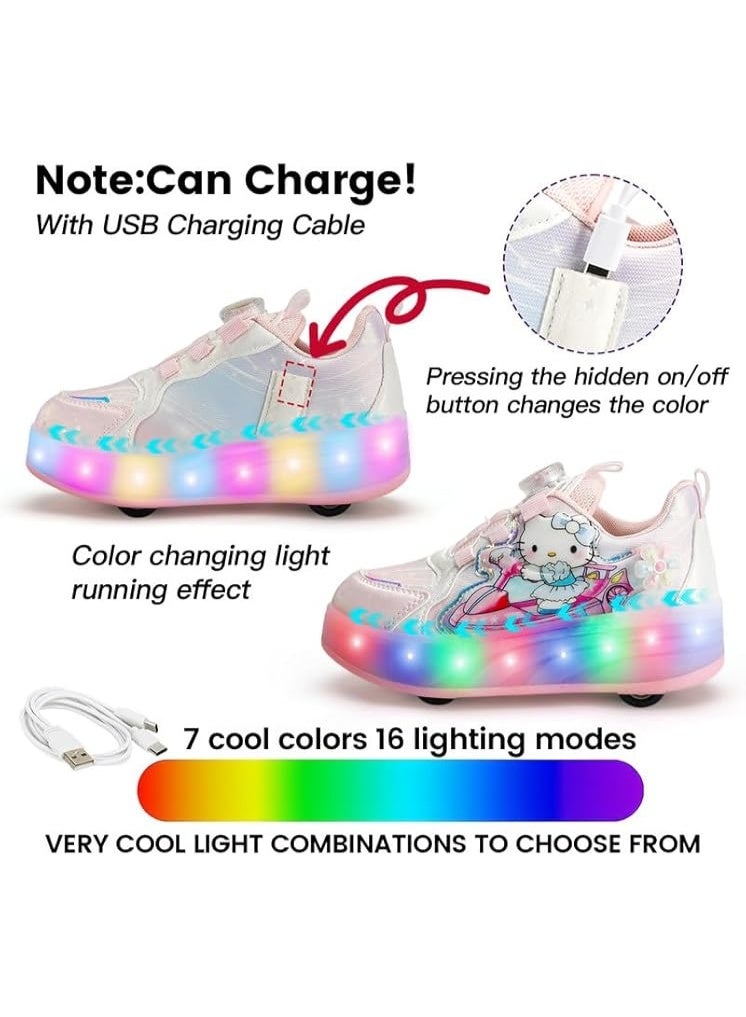 Lucky Kids Kids Roller Skates 4 Wheel Flashing Skate Shoes With Led Lights Usb Rechargeable Stylish & Fun For Boys & Girls - Image 3