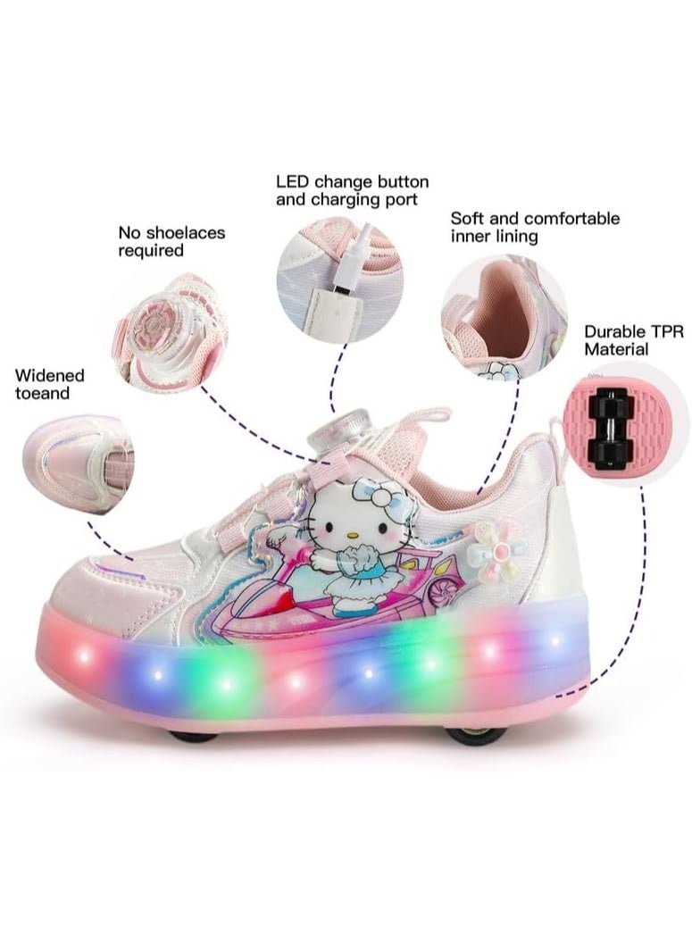 Lucky Kids Kids Roller Skates 4 Wheel Flashing Skate Shoes With Led Lights Usb Rechargeable Stylish & Fun For Boys & Girls - Image 2