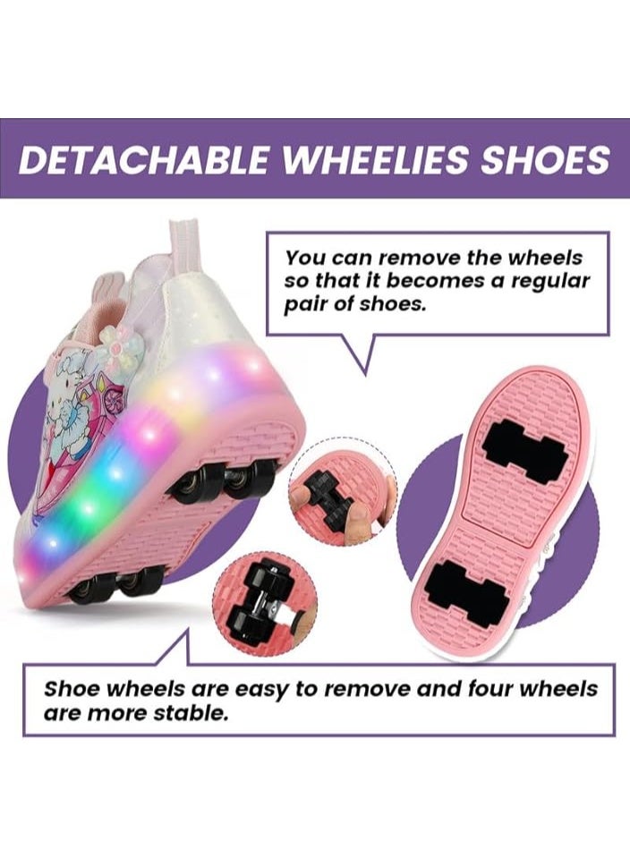 Lucky Kids Kids Roller Skates 4 Wheel Flashing Skate Shoes With Led Lights Usb Rechargeable Stylish & Fun For Boys & Girls - Image 4